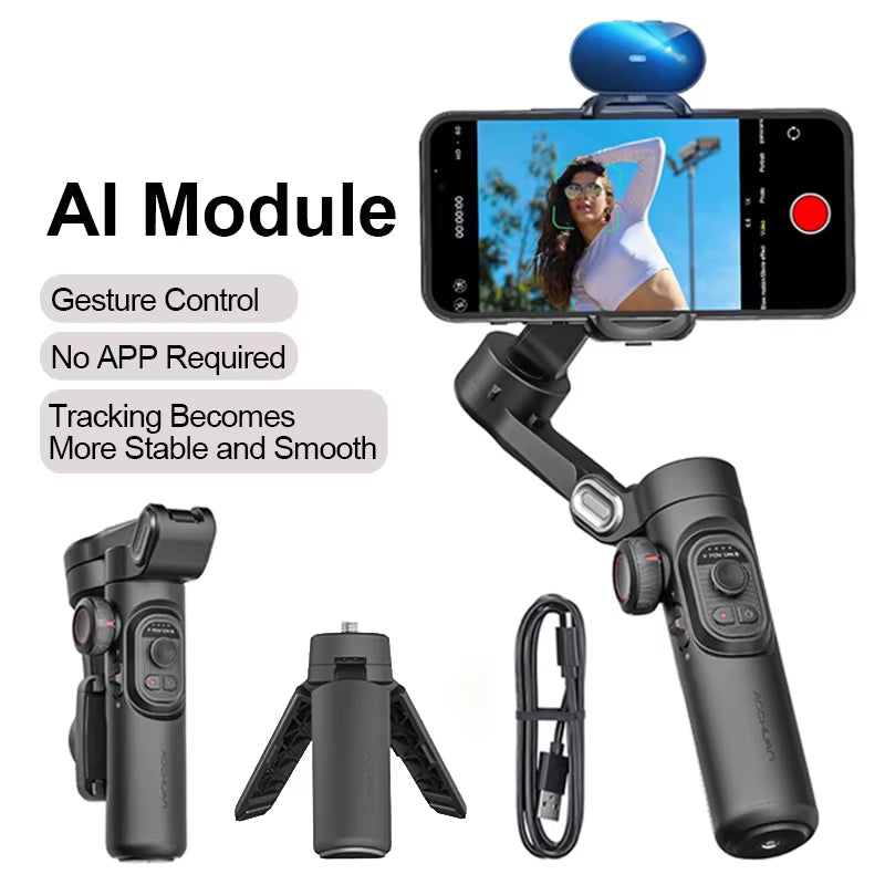 Gimbal Stabilizer for Smartphone with Fill Light 